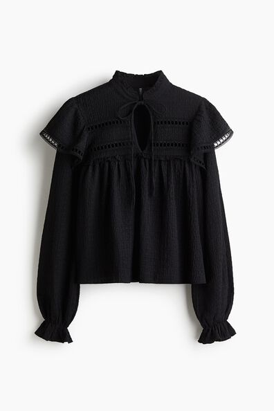 Textured jersey blouse