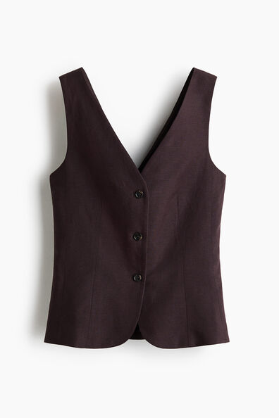 Linen-blend waistcoat