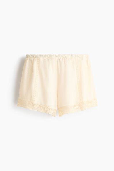 Embroidered viscose-blend shorts