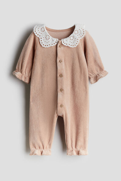 Cotton velour romper suit