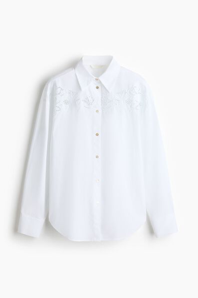 Broderie anglaise cotton shirt