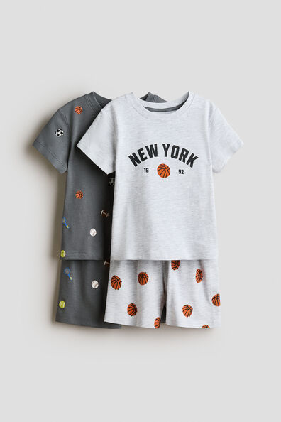 2-pack printed cotton pyjamas