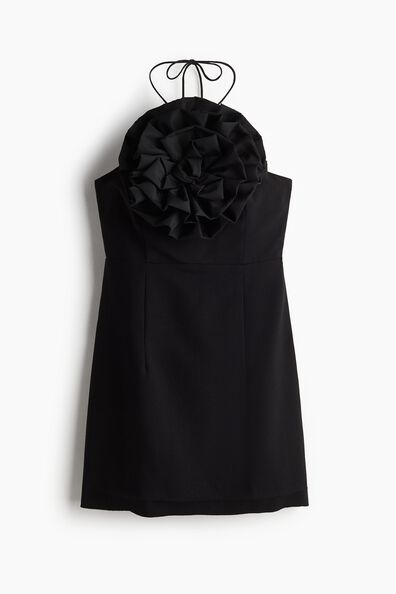 Appliquéd halterneck dress