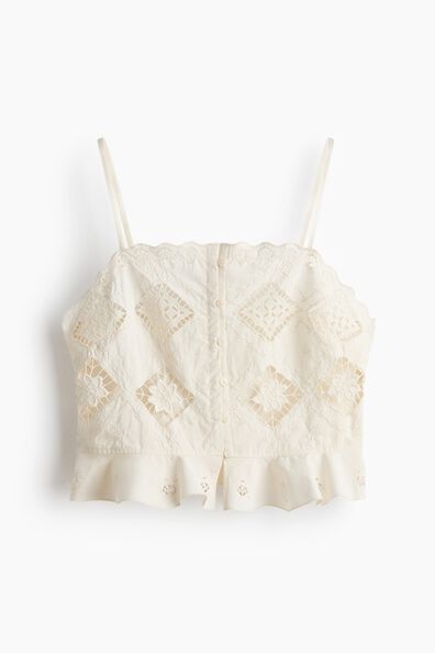 Cropped broderie anglaise top