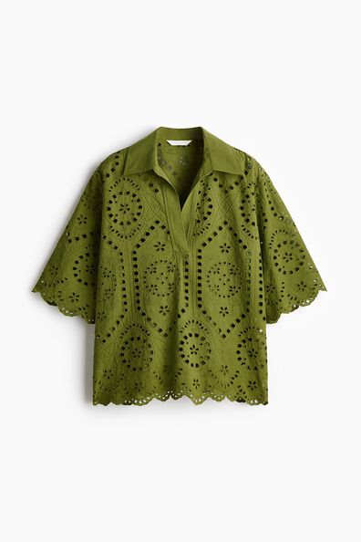 Broderie anglaise cotton shirt