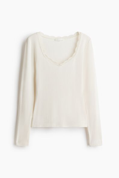 Ribbed jersey top