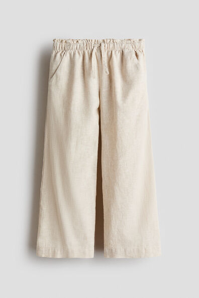 Linen-blend trousers