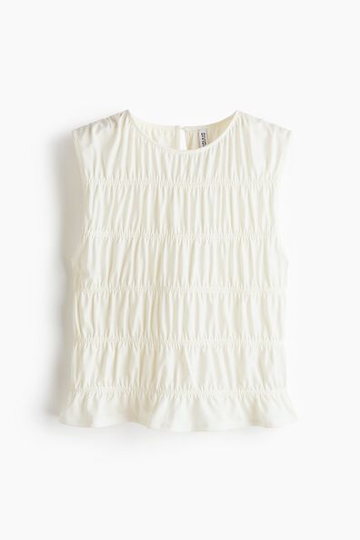 Smocked jersey top