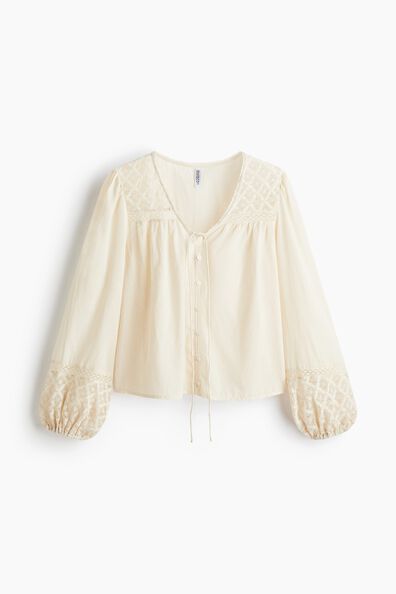 Lace-detail blouse
