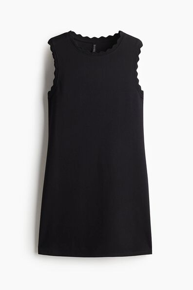 Scalloped jersey dress