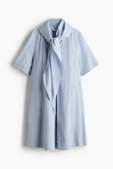 Scarf-collar A-line dress