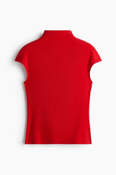 Stand-collar jersey top