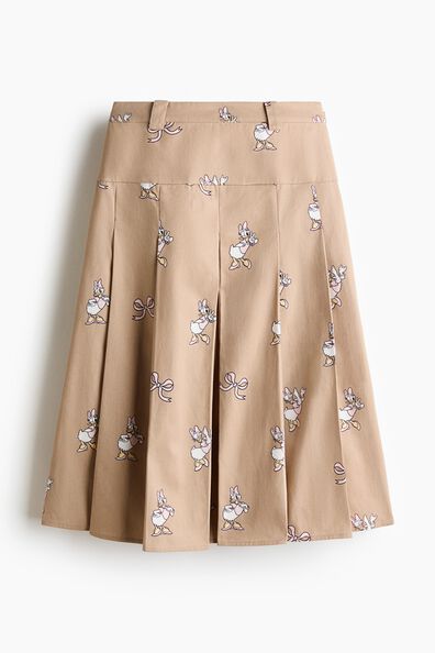Pleated cotton skirt
