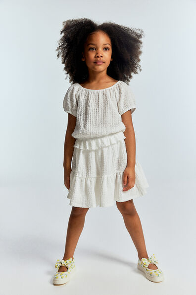 Crinkled jersey skirt