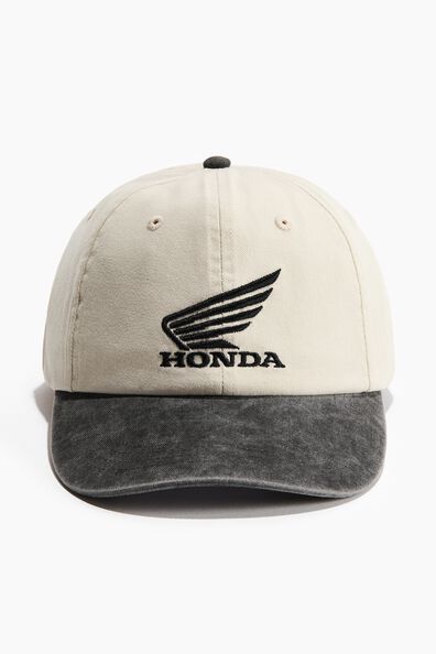 Motif-detail cotton twill cap