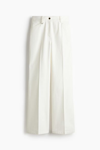 Flared twill trousers