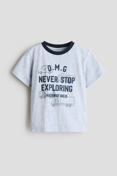 Loose-fit printed cotton T-shirt