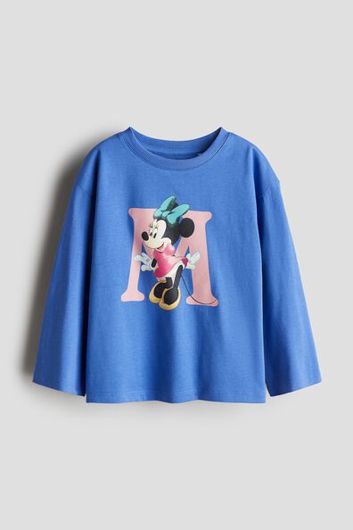 Print-motif jersey top