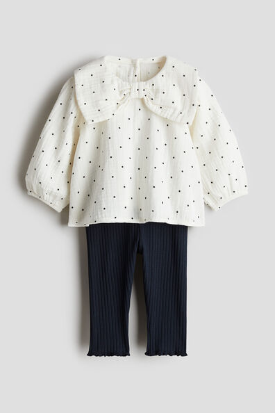 2-piece blouse and leggings set