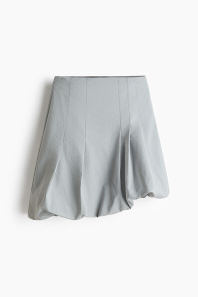 Asymmetric bubble-hem skirt