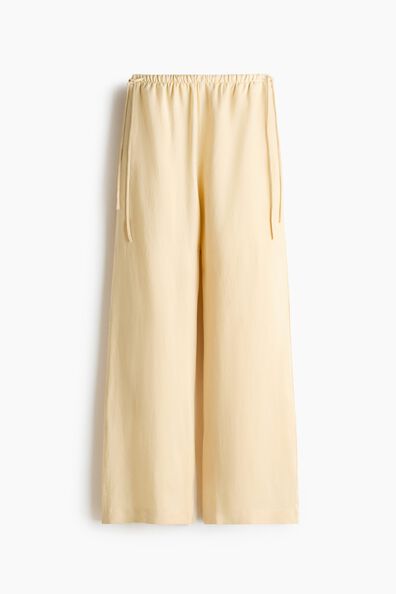 Linen-blend drawstring trousers