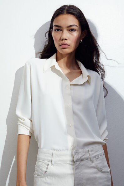 Pointed-collar shirt