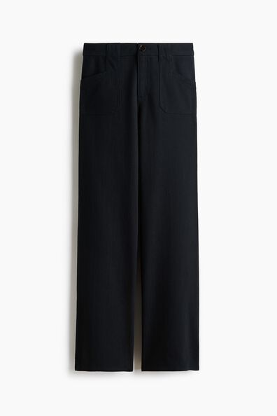 Wide twill trousers