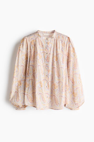 Oversized viscose-blend blouse