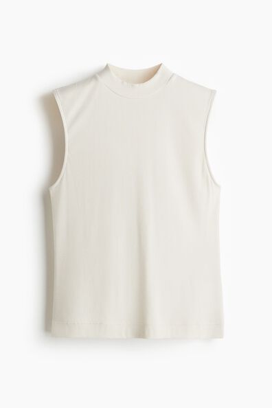 Stand-collar vest top