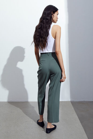 High-waisted tailored trousers