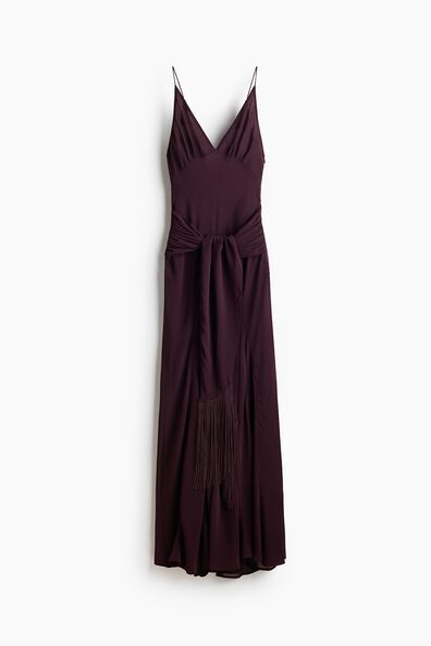 Draped-panel strappy dress