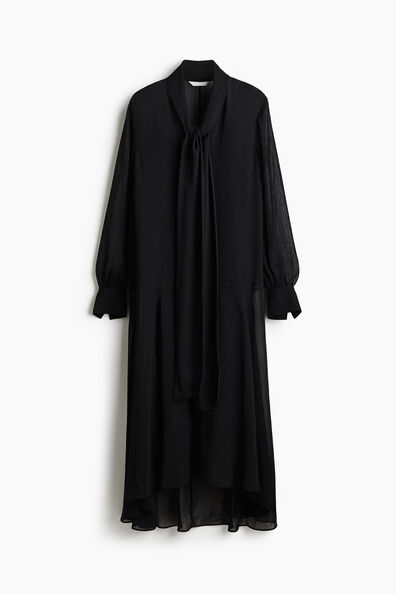 Sheer tie-neck dress