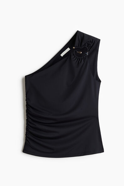 Draped one-shoulder top