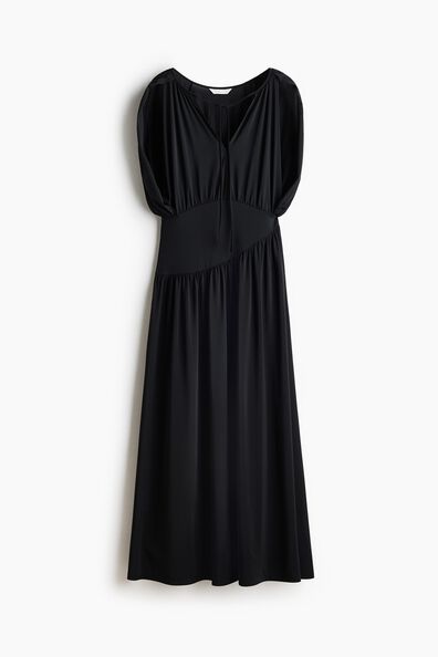Cape-detail jersey dress