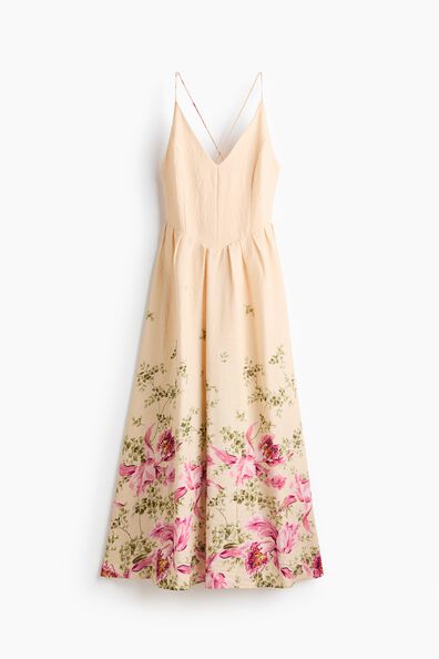 Flared-skirt strappy dress
