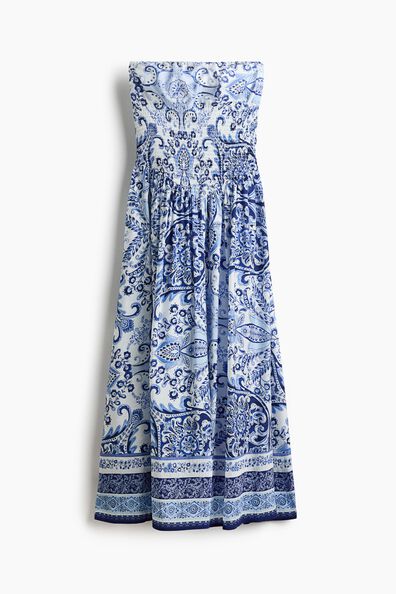 Smocked bandeau dress