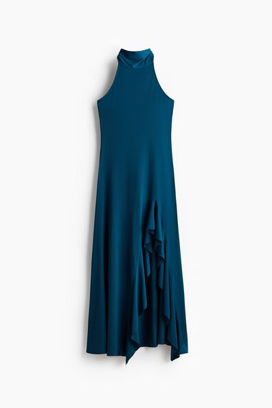 Flounced halterneck dress