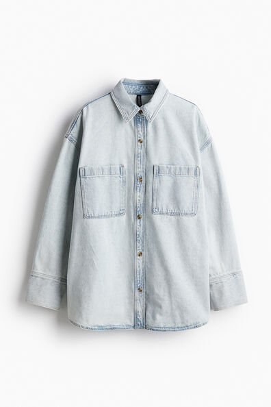 Oversized denim shirt