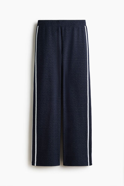 Lace-trimmed jersey trousers