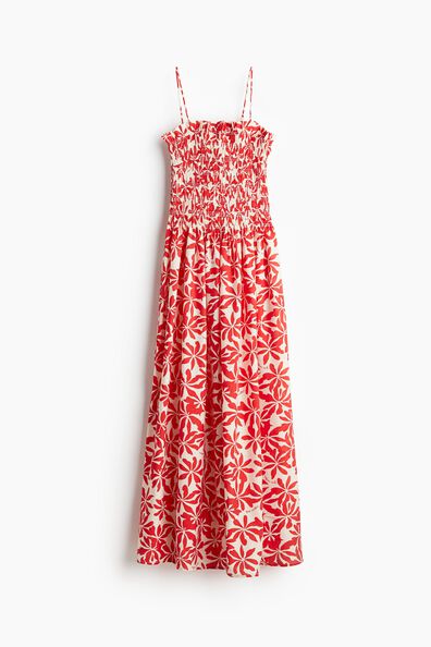 Smocked-bodice strappy dress