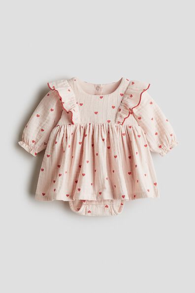 Frill-trimmed bodysuit dress