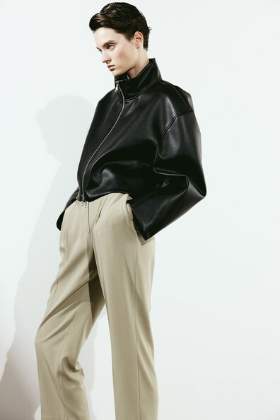 Wide crease-leg trousers