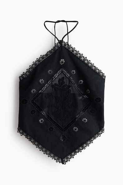 Lace-detail halterneck top