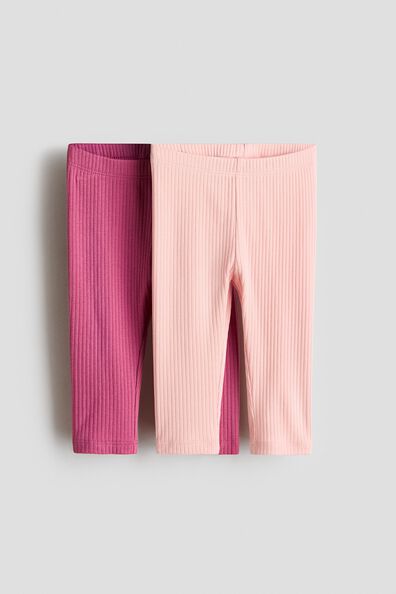2-pack ribbed cotton leggings