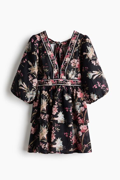 Linen-blend dress