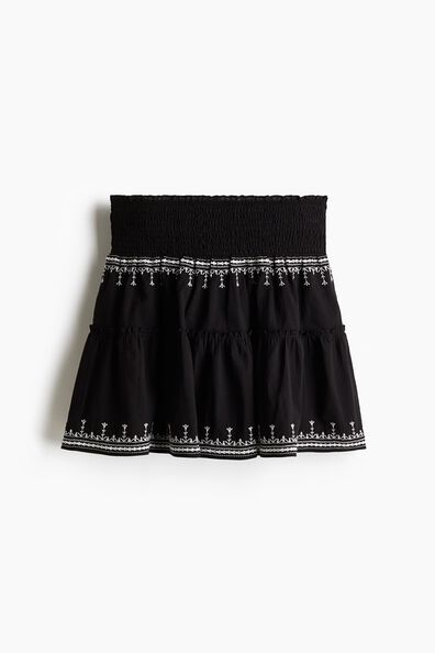 Embroidered cotton skirt