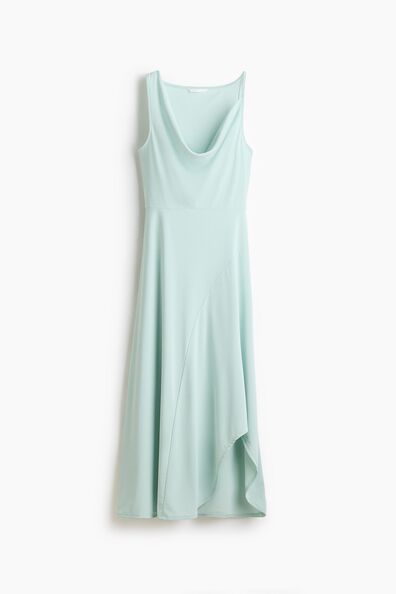 Asymmetric cowl-neck dress