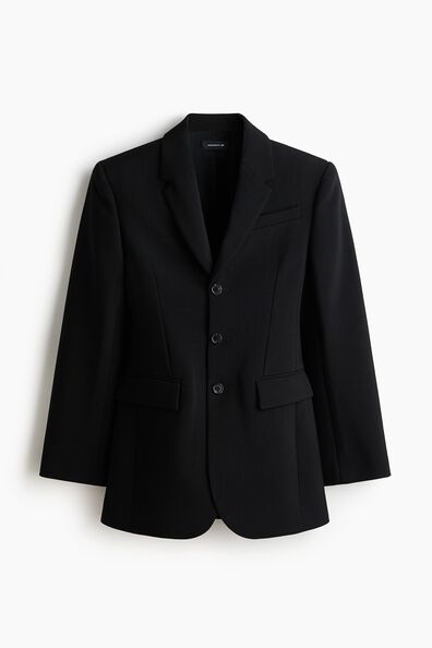 Wool-blend hourglass blazer