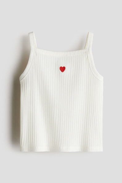 Embroidery-detail strappy top