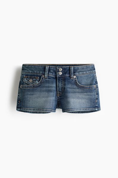 Low-waisted mini denim shorts
